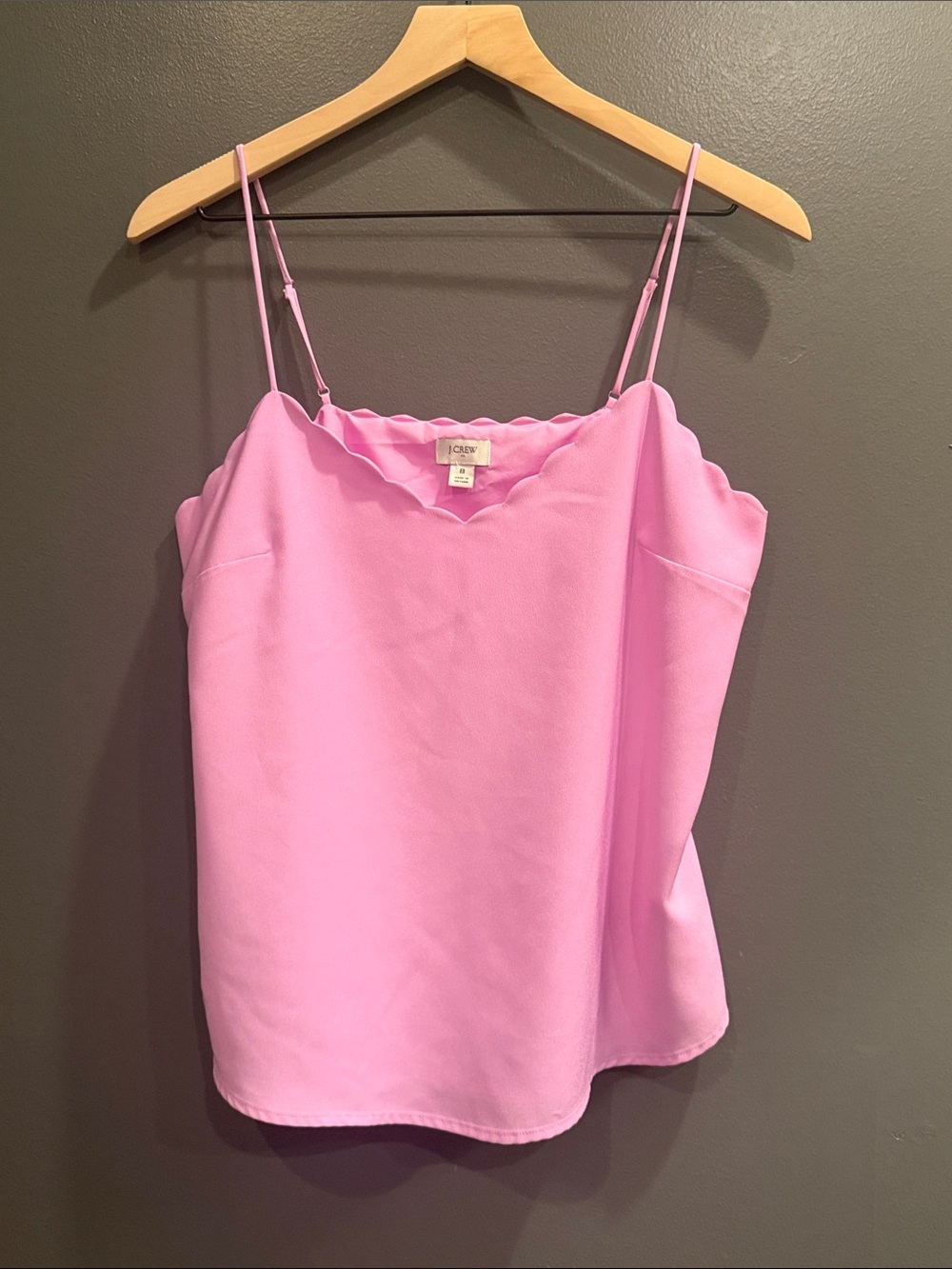 J. Crew Pink Scallop-Edge Spaghetti Strap Camisole